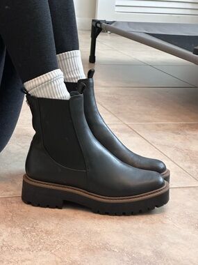Sam Edelman Black Chelsea Lug Sole Ankle Boots
